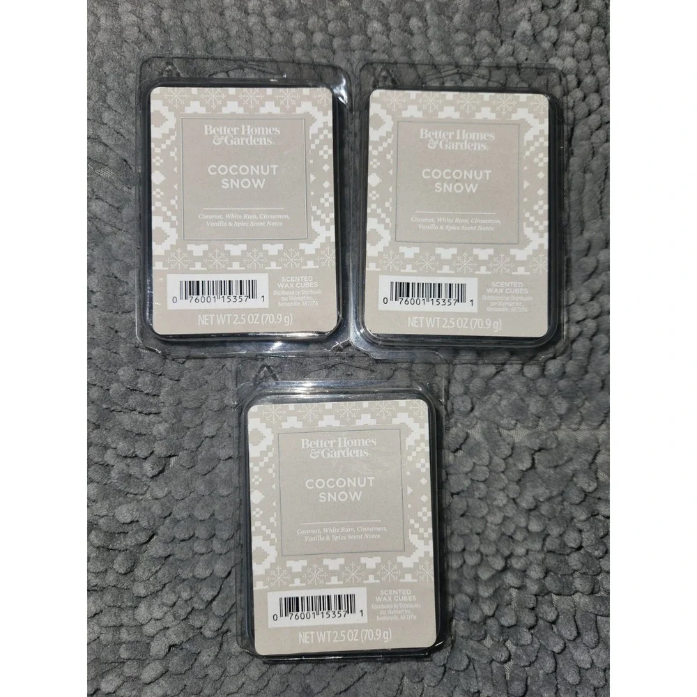 Better Homes & Gardens COCONUT‎ SNOW Scented Wax Cubes 2.5 Oz. (x3)